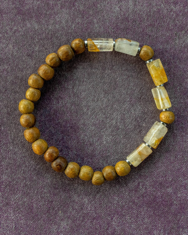Citrine and wood bracelet