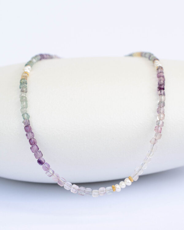 Fluorite and pearl necklace