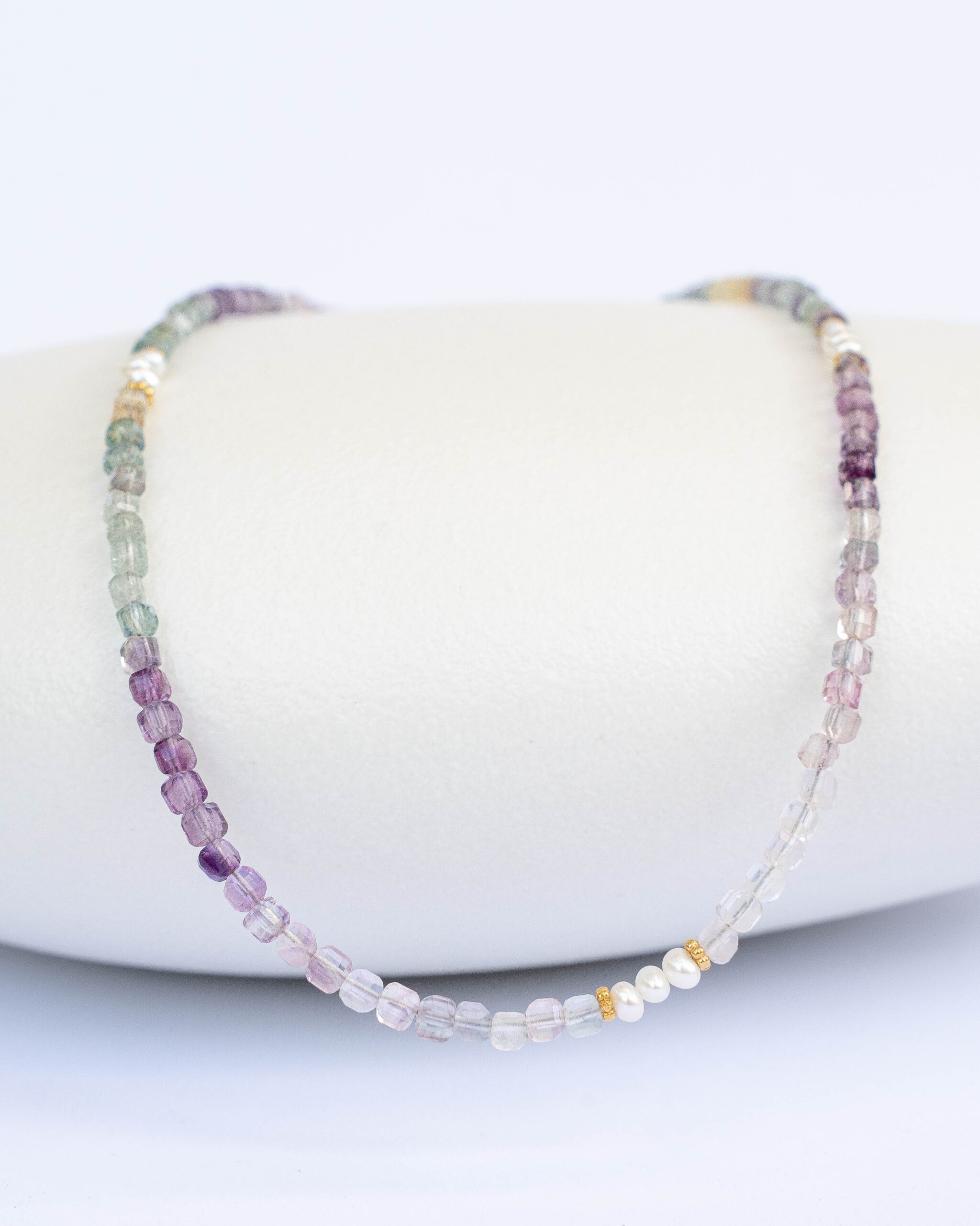 Fluorite and pearl necklace