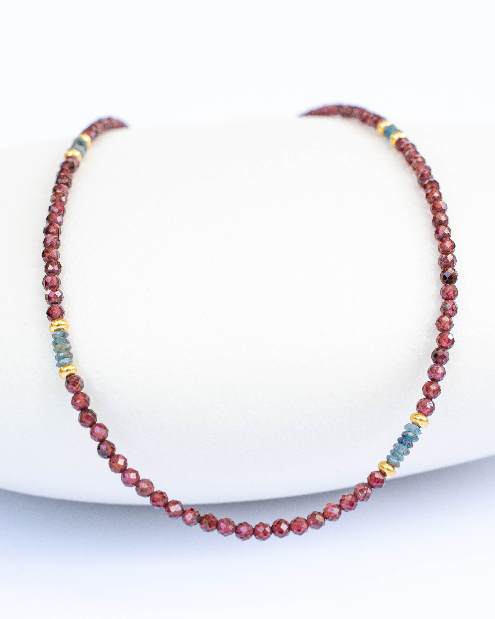 Garnet and kyanite necklace