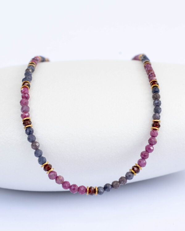 Ruby, Sapphire and Garnet Necklace
