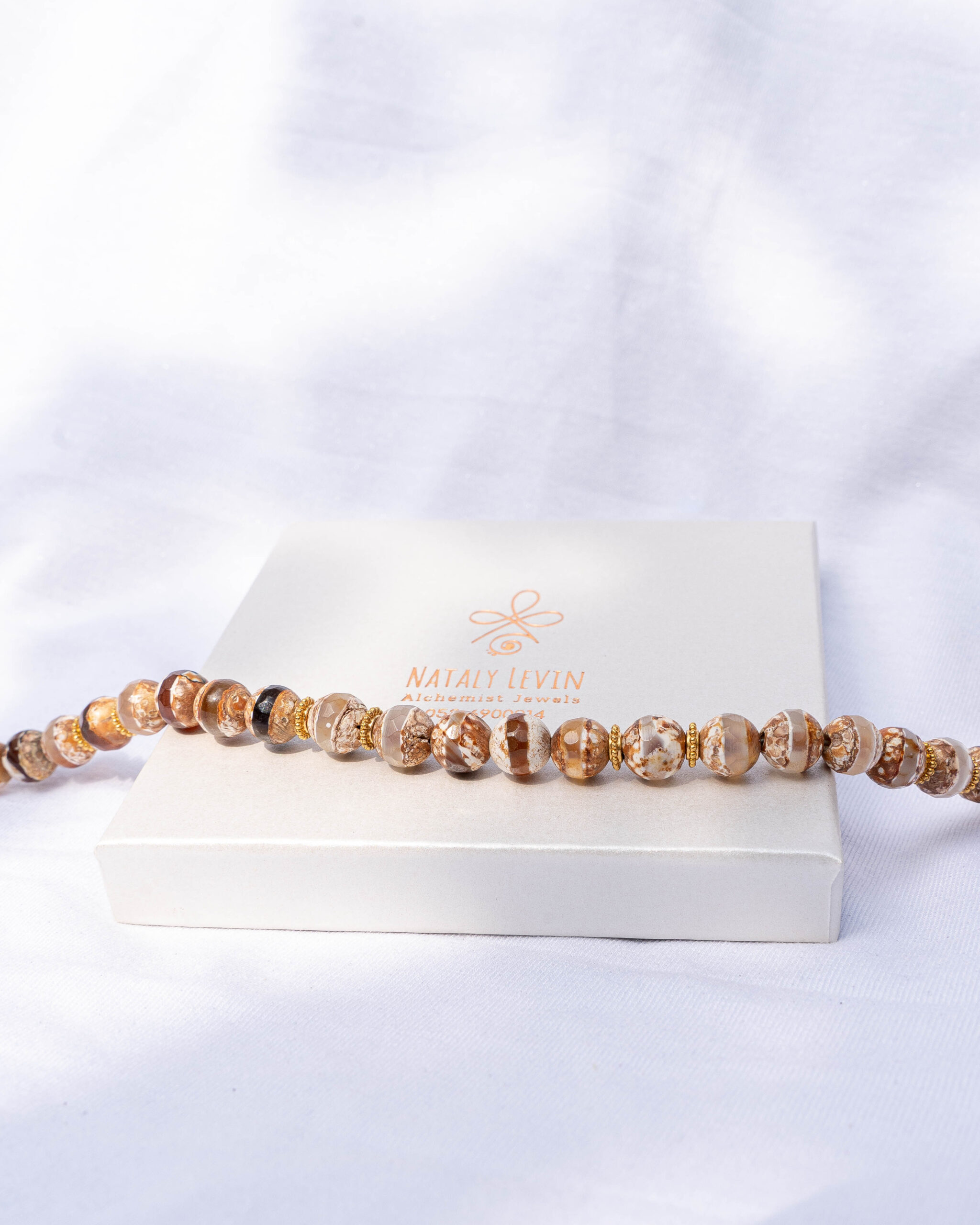 שרשרת אגת טיבטית חומה – תמונה 3